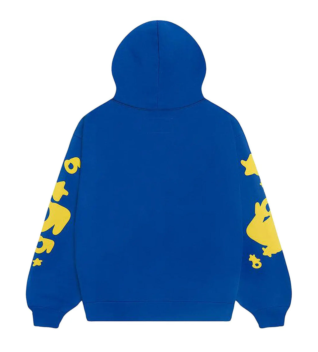 Sp5der TC5 Beluga Hoodie Blue/Yellow product image 2, provided for visual reference and product detail review