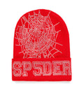 Sp5der Web Rhinestone Beanie Red product image 1, provided for visual reference and product detail review