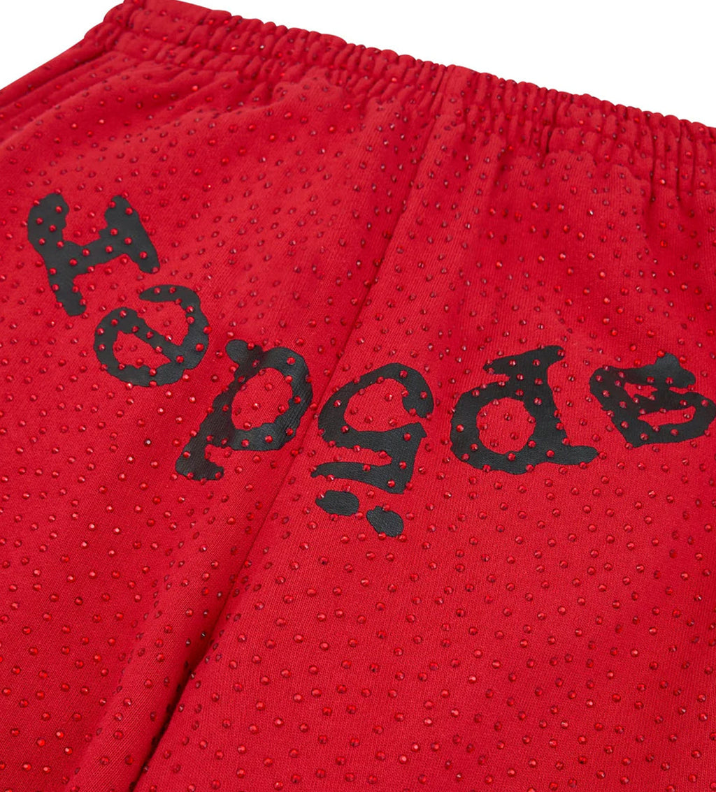 Sp5der VVS Webstone Sweatpants Red product image 3, provided for visual reference and product detail review