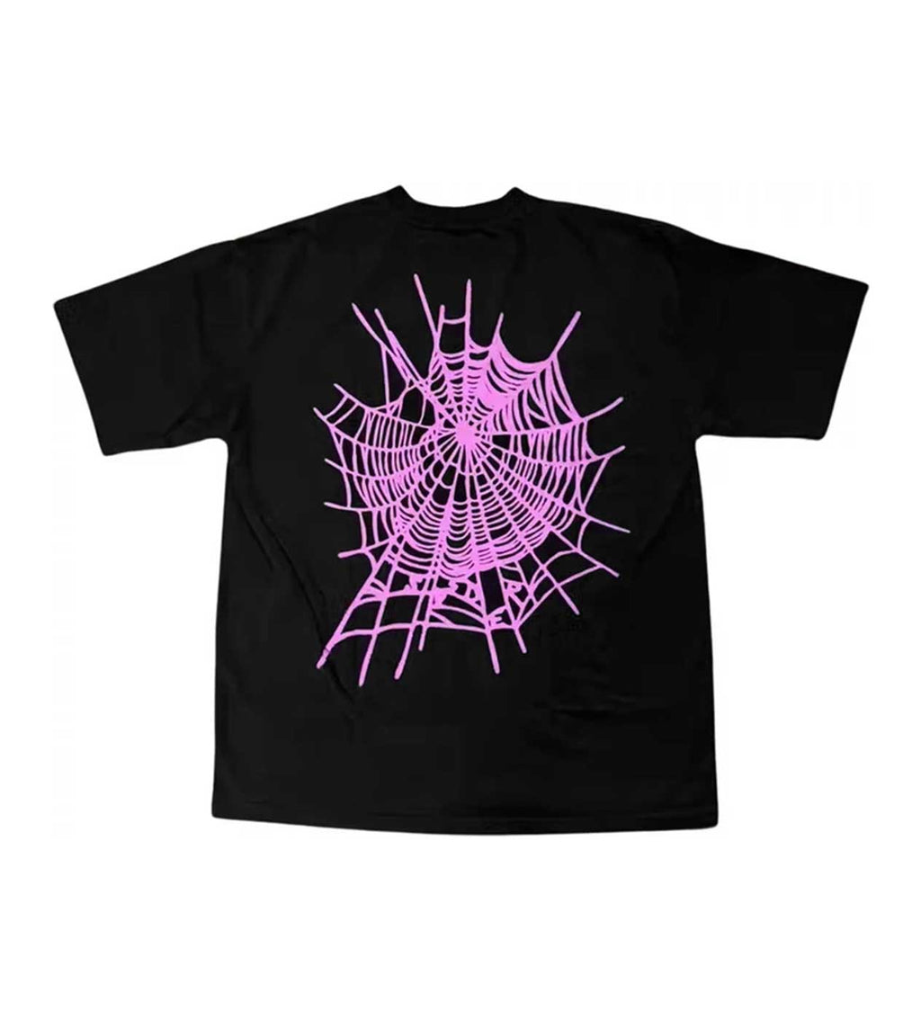 Sp5der WorldWide Web Black/Purple T-Shirt product image 2, provided for visual reference and product detail review