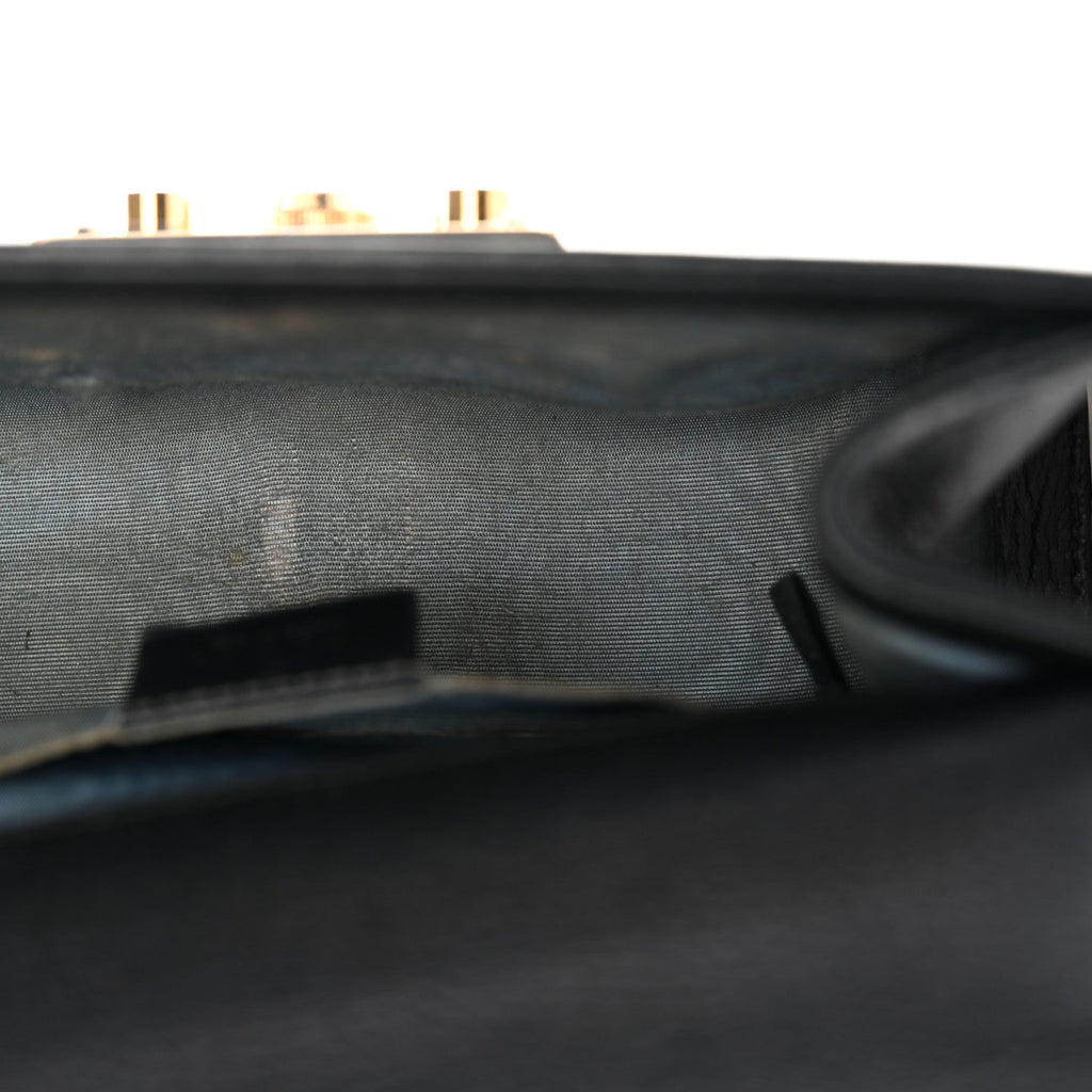 Grained Calfskin Bee Star Small Padlock Shoulder Bag Black product image 12, provided for visual reference and product