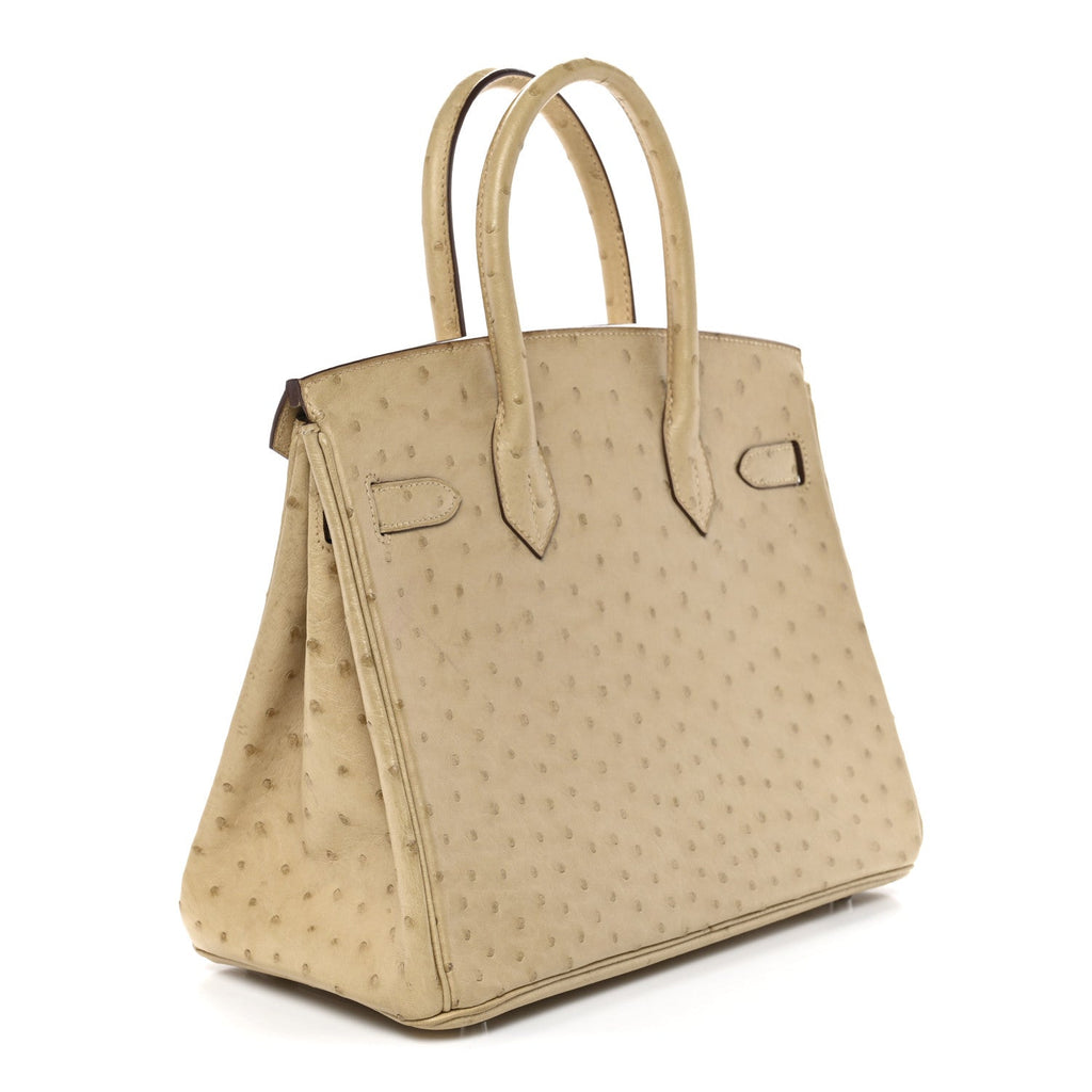 Ostrich Birkin 30 Parchemin product image 3, provided for visual reference and product detail review