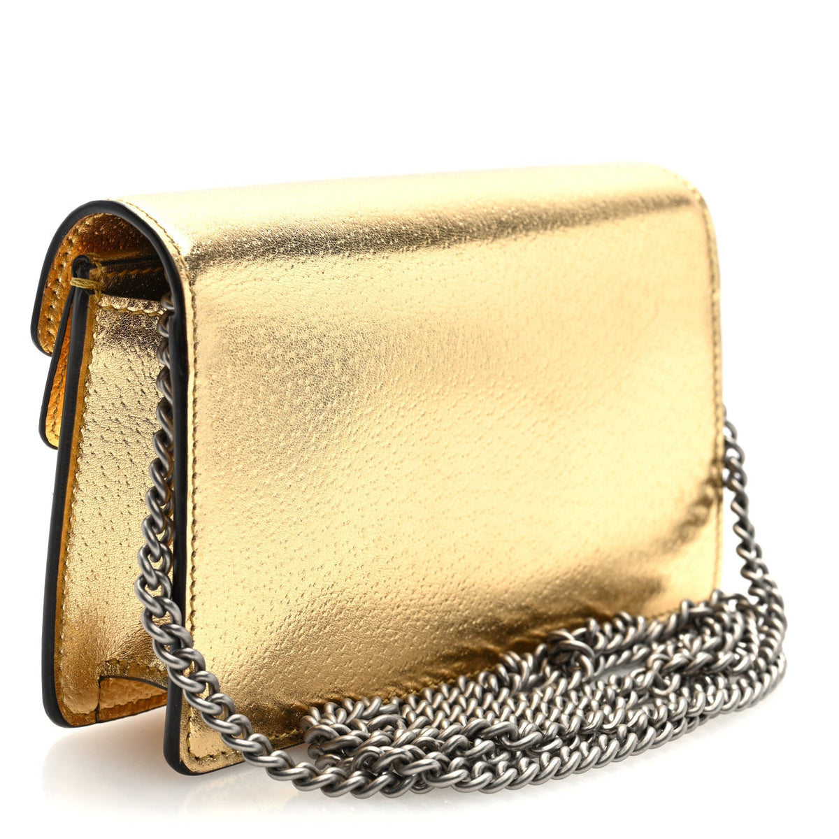 Metallic Calfskin Super Mini Dionysus Shoulder Bag Gold product image 3, provided for visual reference and product detail