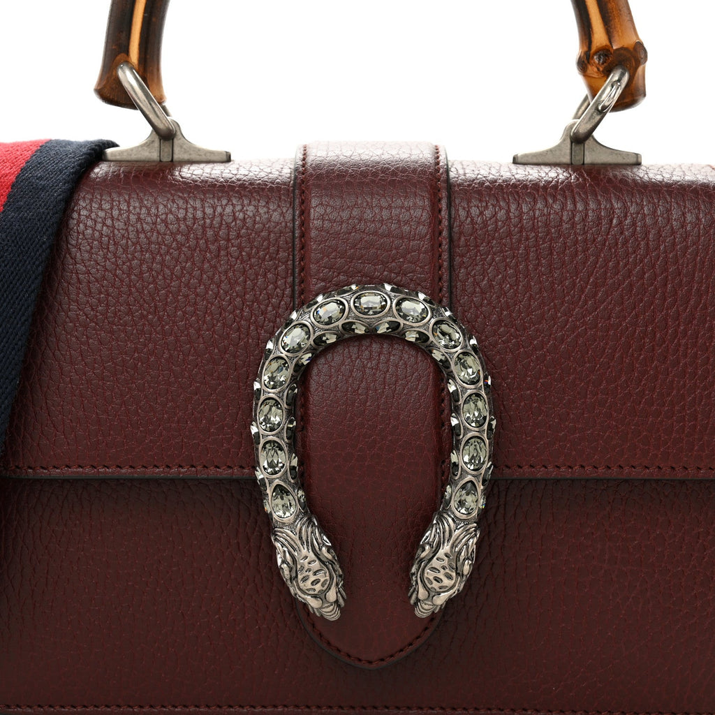 Dollar Calfskin Crystal Web Mini Dionysus Bamboo Top Handle Bag Vintage Bordeaux Black Diamond product image 8, provided for