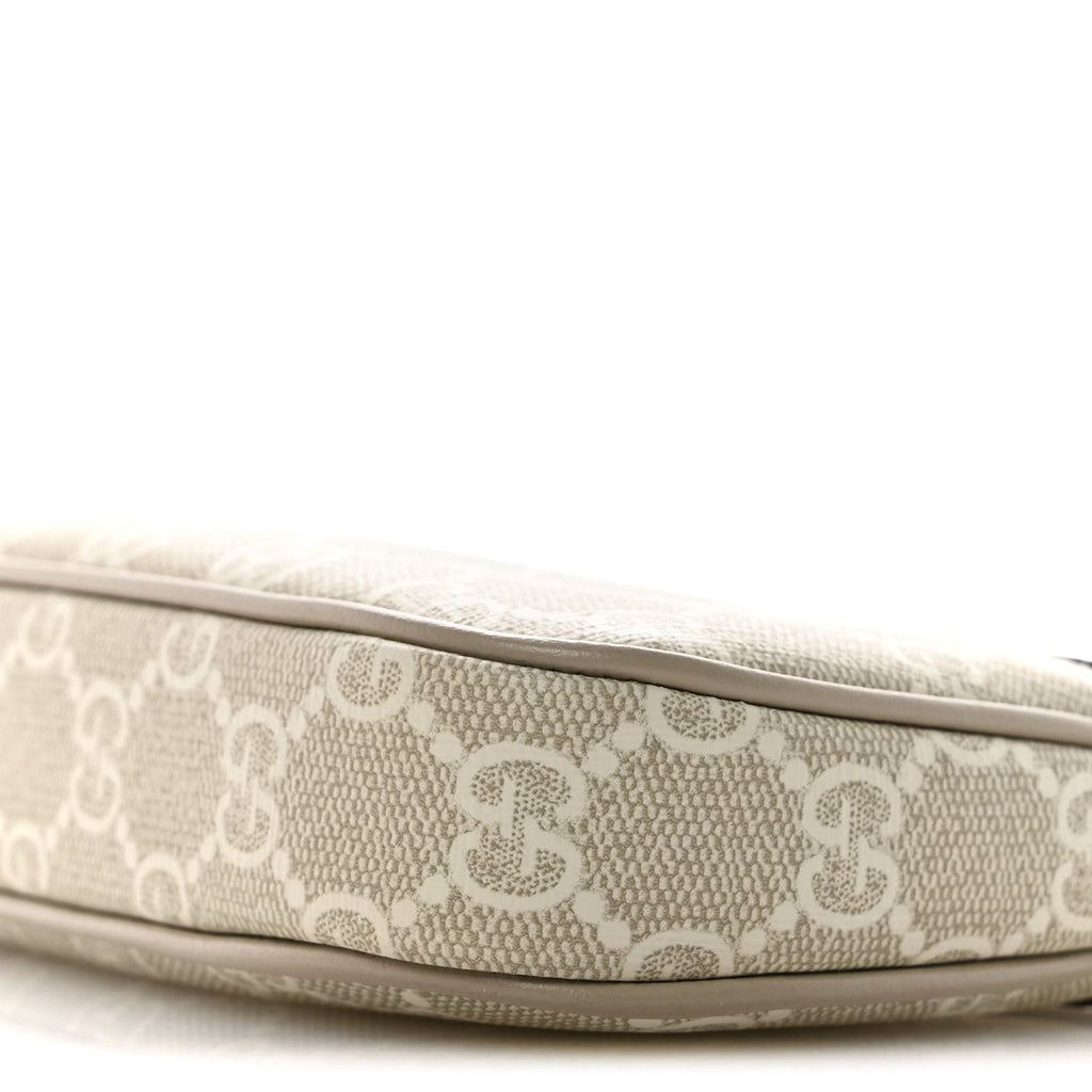 GG Supreme Monogram Textured Dollar Calfskin Web Mini Ophidia GG Handbag Beige Mystic White Oatmeal product image 10,