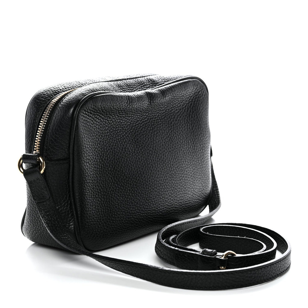 Pebbled Calfskin Small Soho Disco Bag Black product image 3, provided for visual reference and product detail review