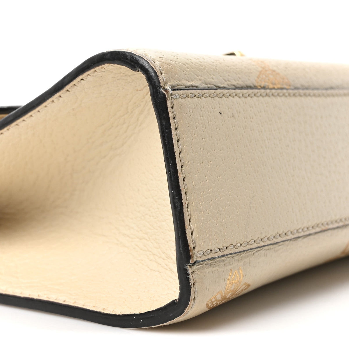 Grained Calfskin Bee Star Small Padlock Shoulder Bag White product image 9, provided for visual reference and product detail