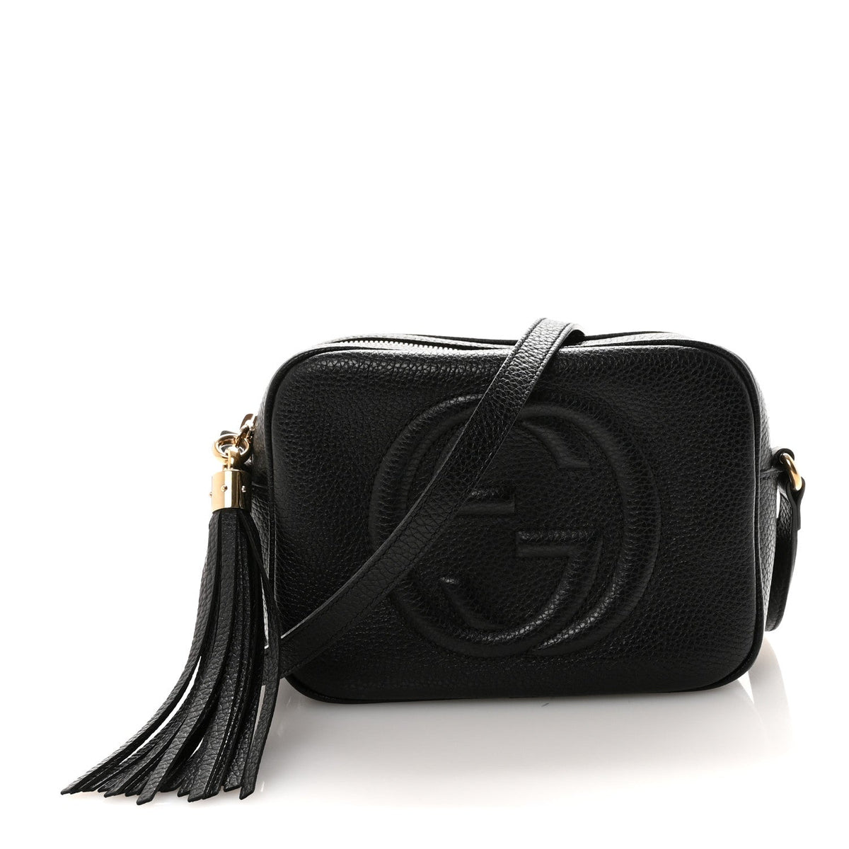 Pebbled Calfskin Small Soho Disco Bag Black product image 1, provided for visual reference and product detail review