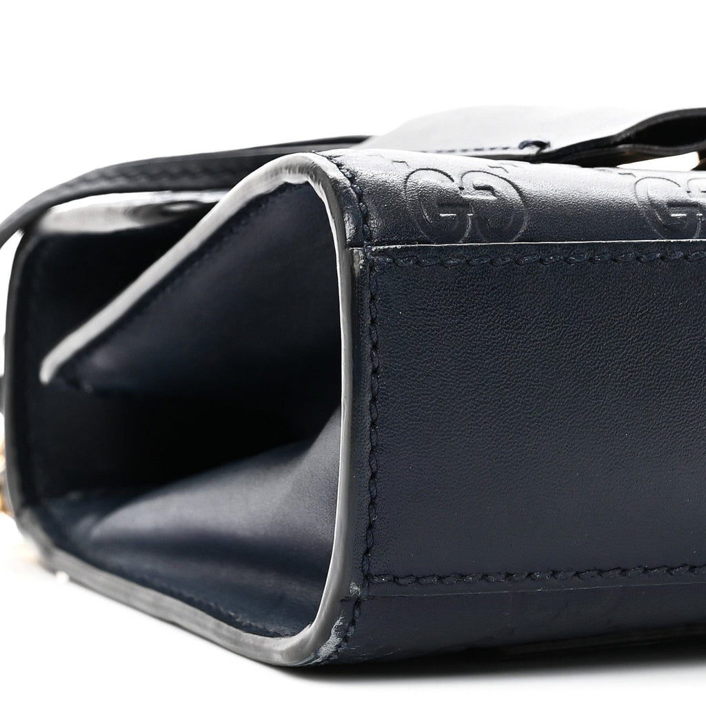 Guccissima Small Padlock Shoulder Bag Blue Agata product image 9, provided for visual reference and product detail review