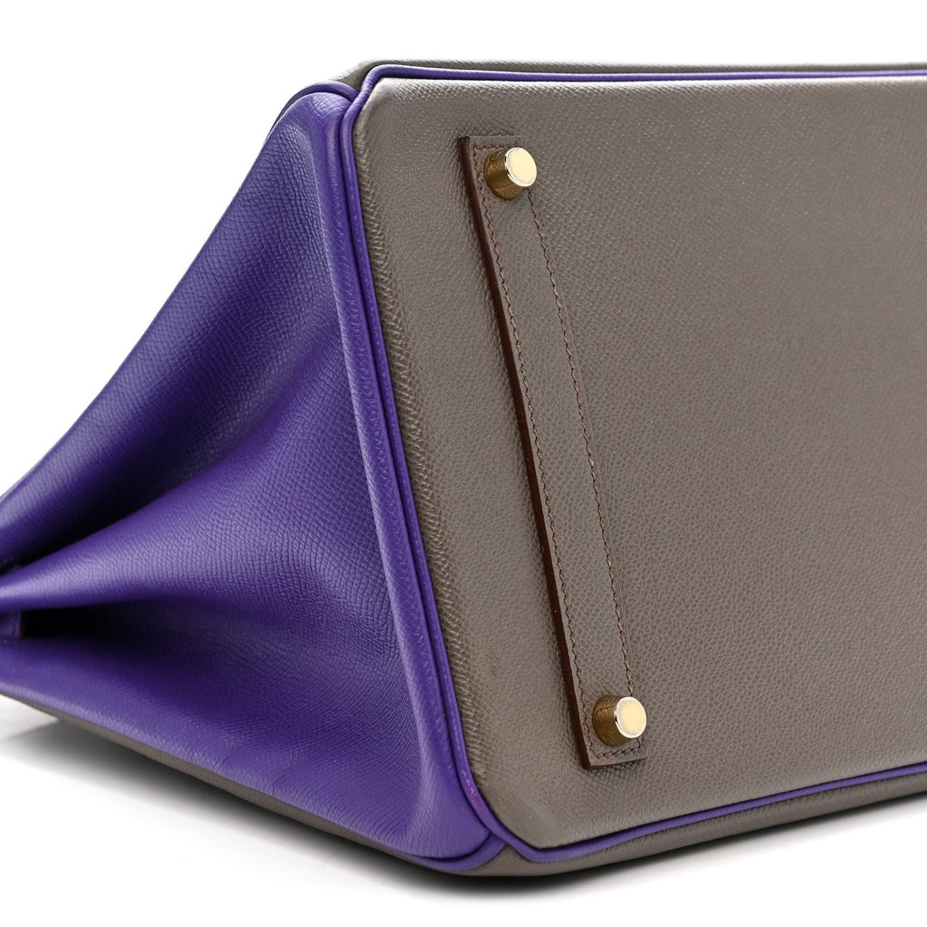 Epsom Bi-Color Horseshoe Birkin 35 Etain Crocus product image 9, provided for visual reference and product detail review