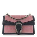 Lanzo Stretch Cord Azalea Calfskin Small Dionysus Shoulder Bag Pink Blue product image 1, provided for visual reference and