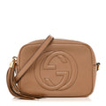 Pebbled Calfskin Small Soho Disco Bag Camelia product image 1, provided for visual reference and product detail review