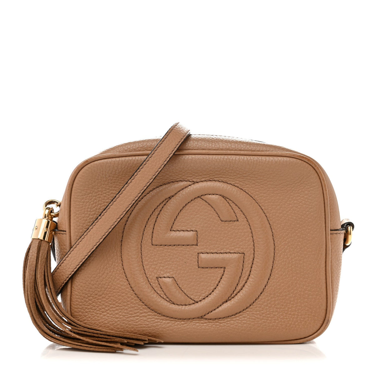 Pebbled Calfskin Small Soho Disco Bag Camelia product image 1, provided for visual reference and product detail review