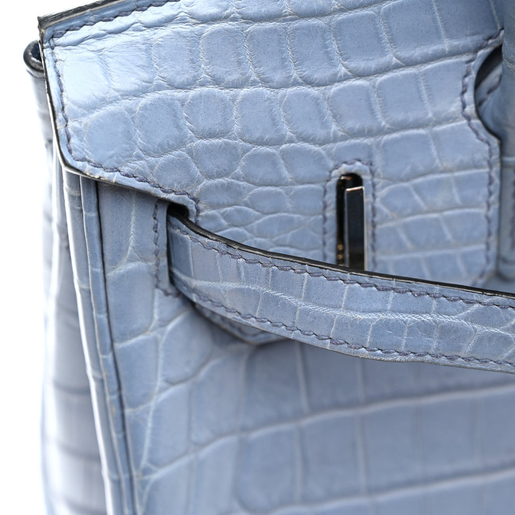 Matte Porosus Crocodile Birkin 30 Bleu Brighton product image 38, provided for visual reference and product detail review