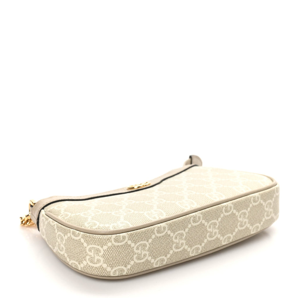 GG Supreme Monogram Textured Dollar Calfskin Web Mini Ophidia GG Handbag Beige Mystic White Oatmeal product image 4,