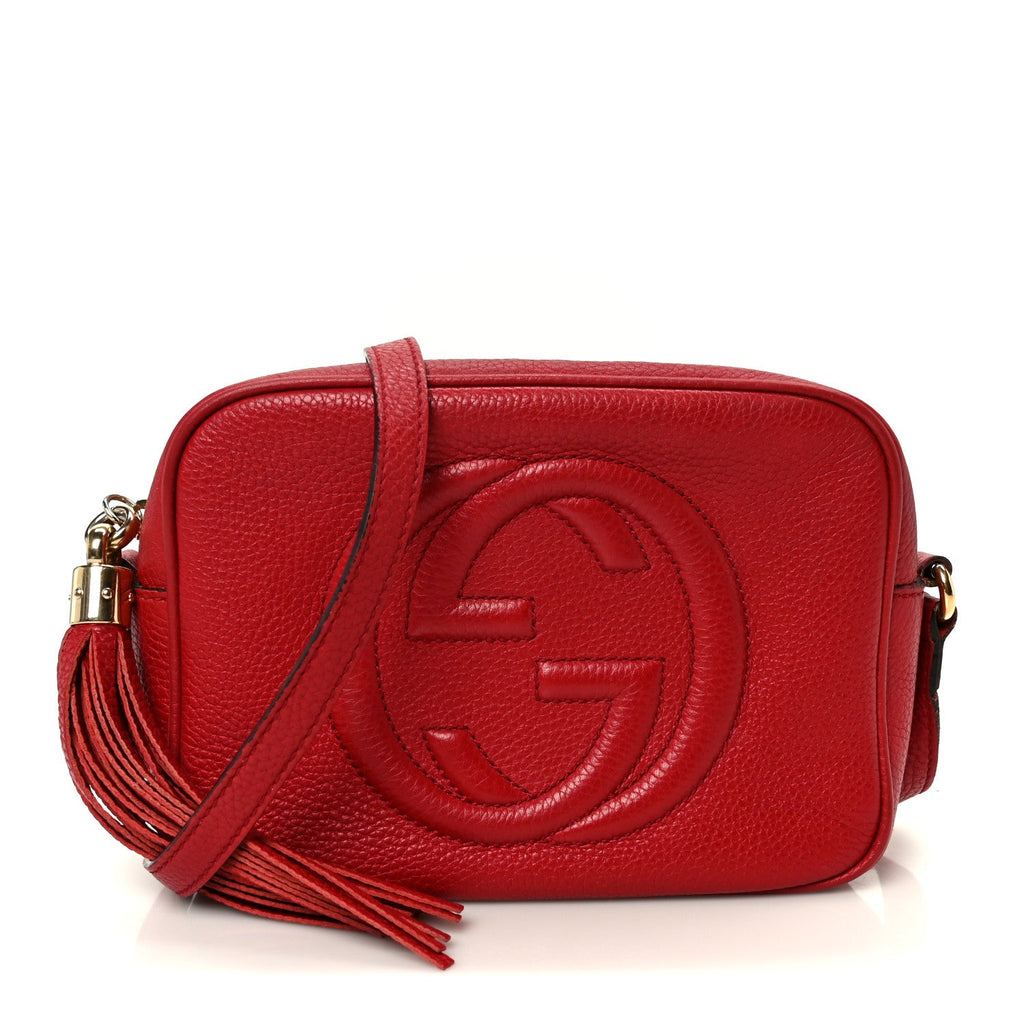 Pebbled Calfskin Small Soho Disco Bag Tabasco Red product image 1, provided for visual reference and product detail review