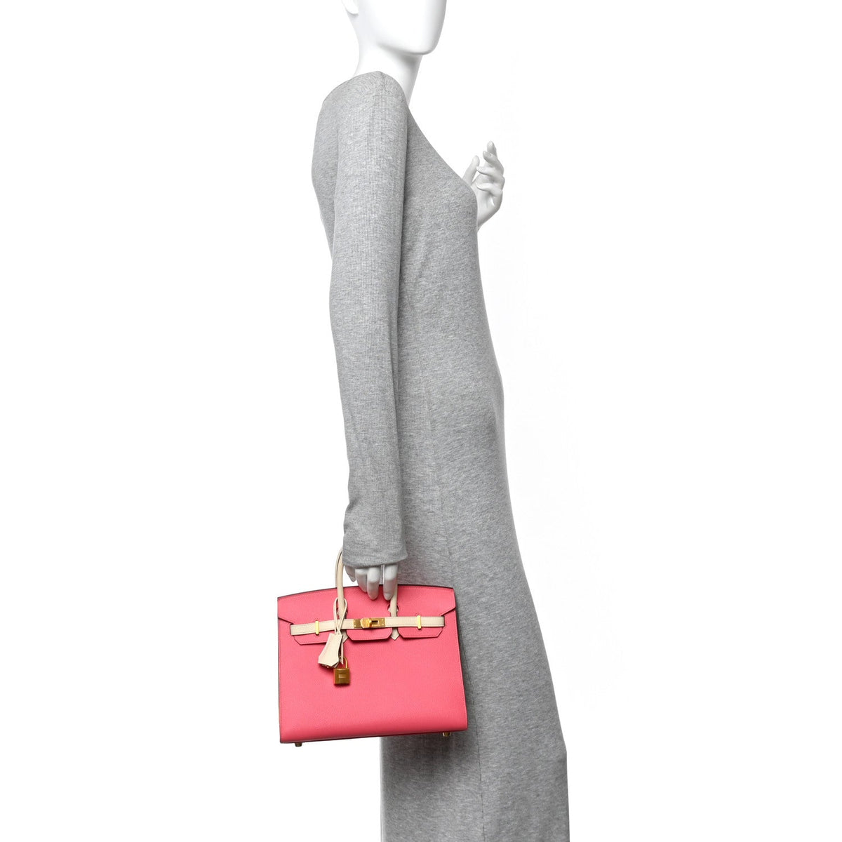 Epsom Horseshoe Birkin Sellier 25 Rose Azalee Nata product image 2, provided for visual reference and product detail review