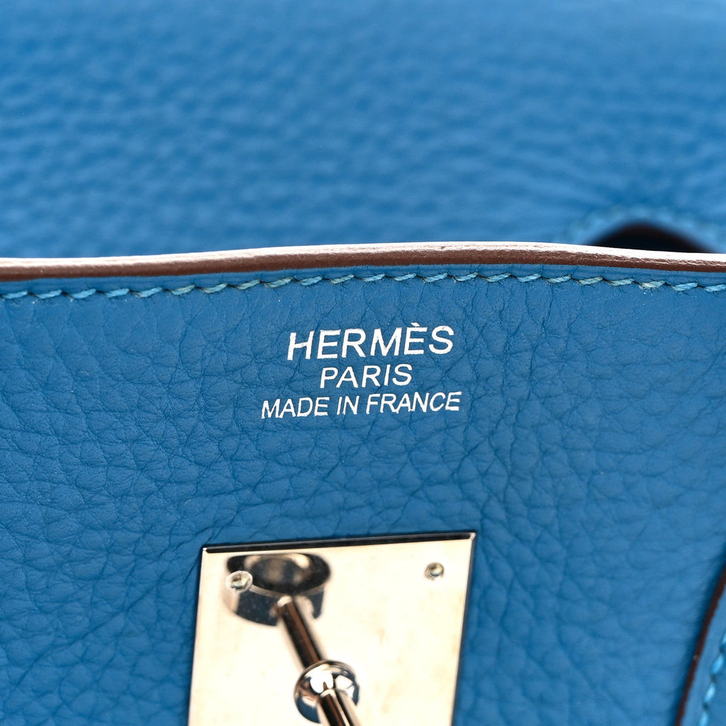 Taurillon Clemence BIRKIN 35 Mykonos product image 6, provided for visual reference and product detail review