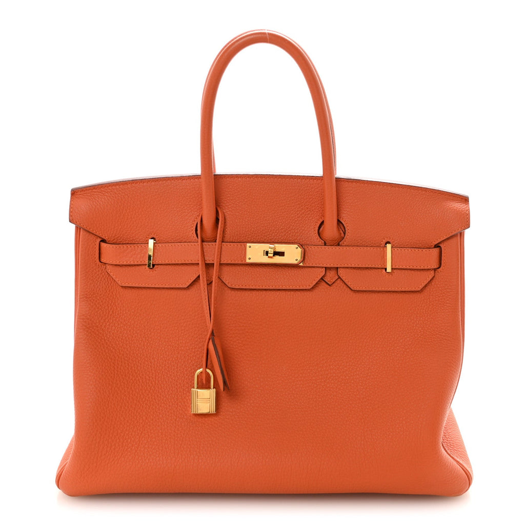 Togo Birkin 35 Orange product image 1, provided for visual reference and product detail review