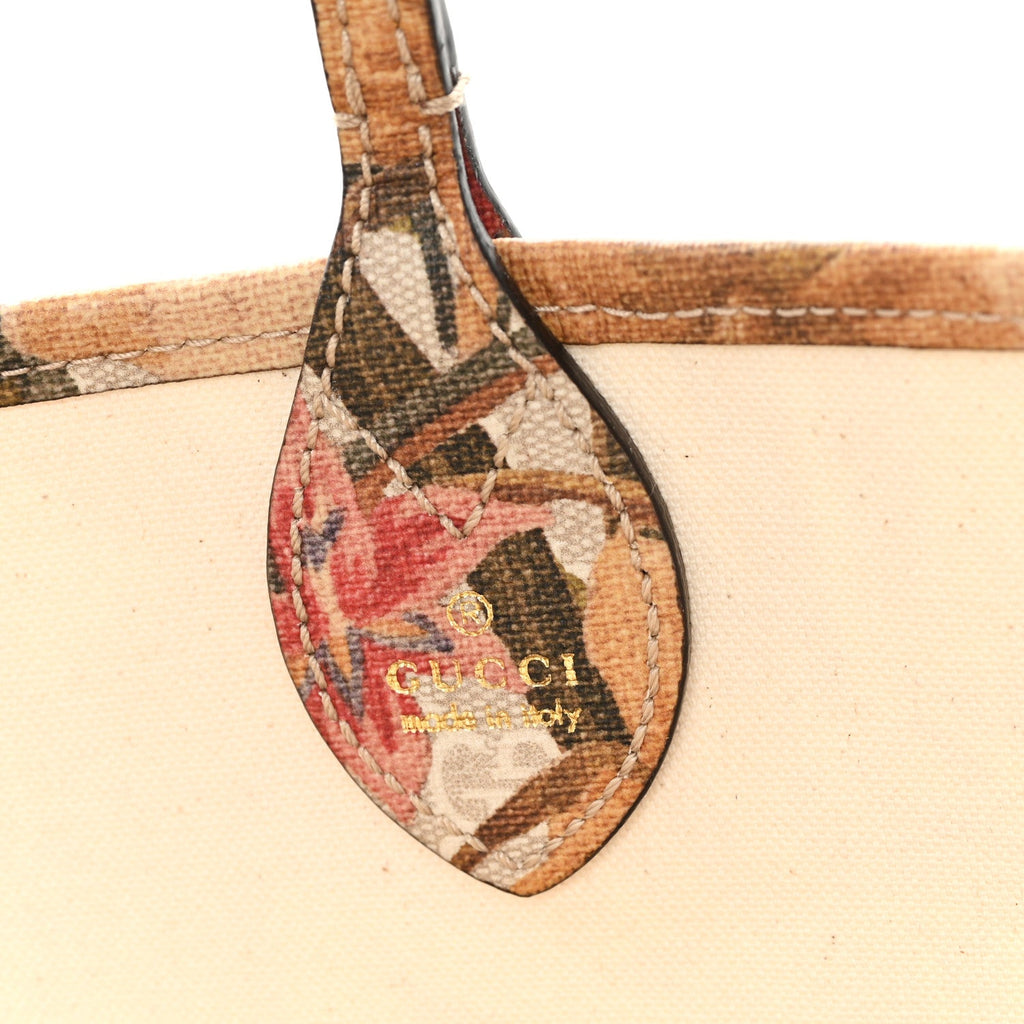 GG Supreme Monogram Water Flora Web Large Ophidia Tote Beige White Multicolor product image 6, provided for visual reference