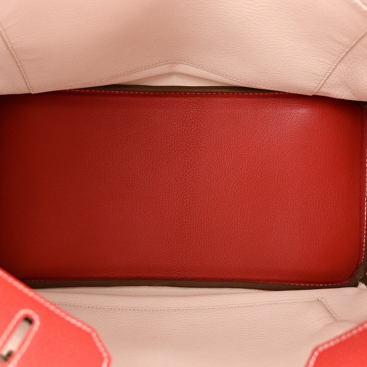 Taurillon Clemence Eclat Birkin 35 Sanguine White product image 5, provided for visual reference and product detail review
