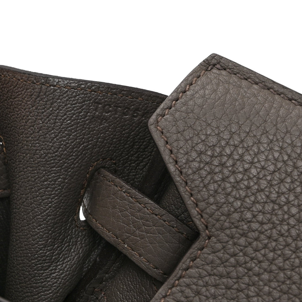 Taurillon Clemence Birkin 35 Etain product image 7, provided for visual reference and product detail review