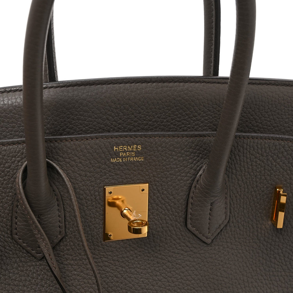 Taurillon Clemence Birkin 35 Etain product image 6, provided for visual reference and product detail review