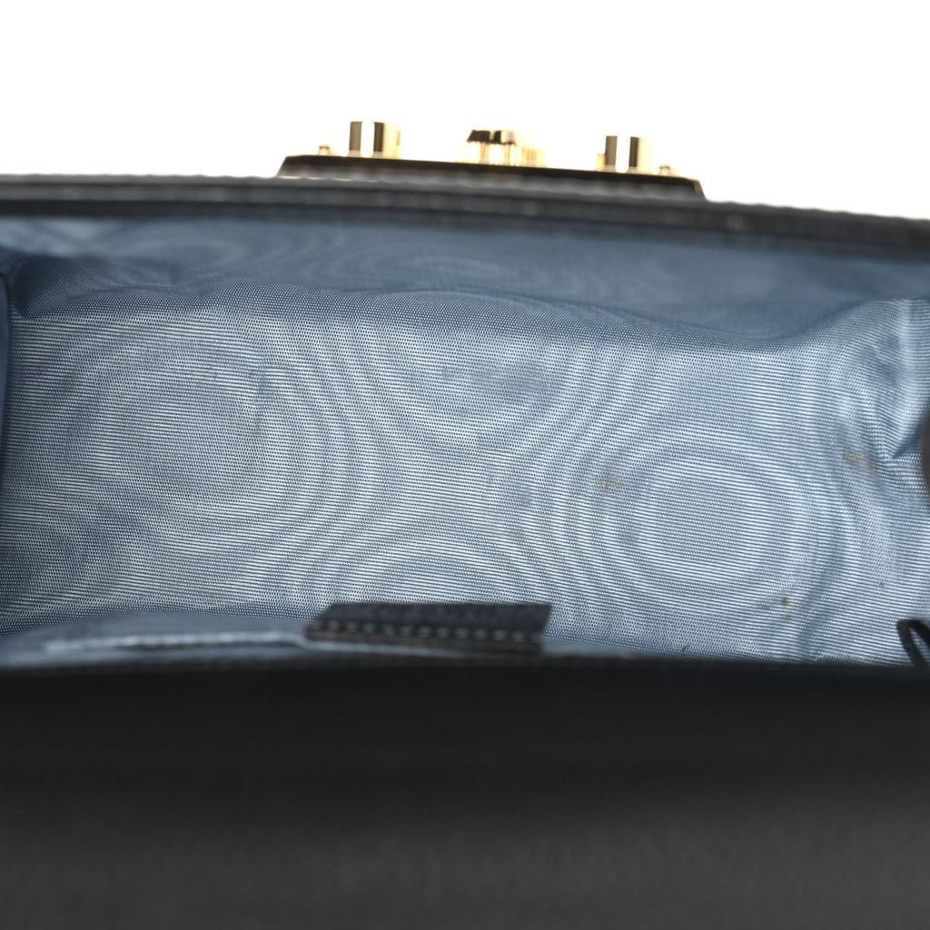 Grained Calfskin Bee Star Small Padlock Shoulder Bag Black product image 5, provided for visual reference and product detail