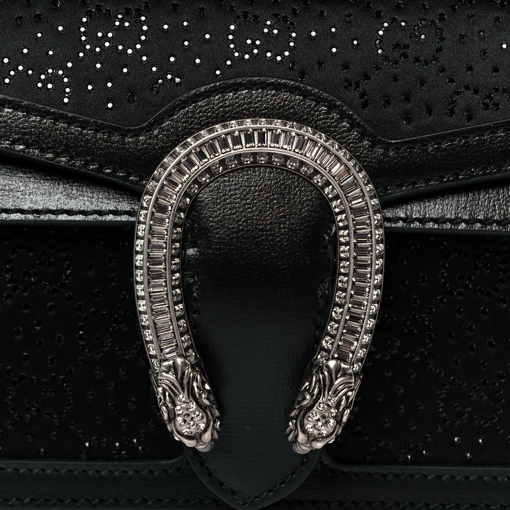 Satin Crystal GG Monogram Mini Dionysus Top Handle Bag Black product image 9, provided for visual reference and product