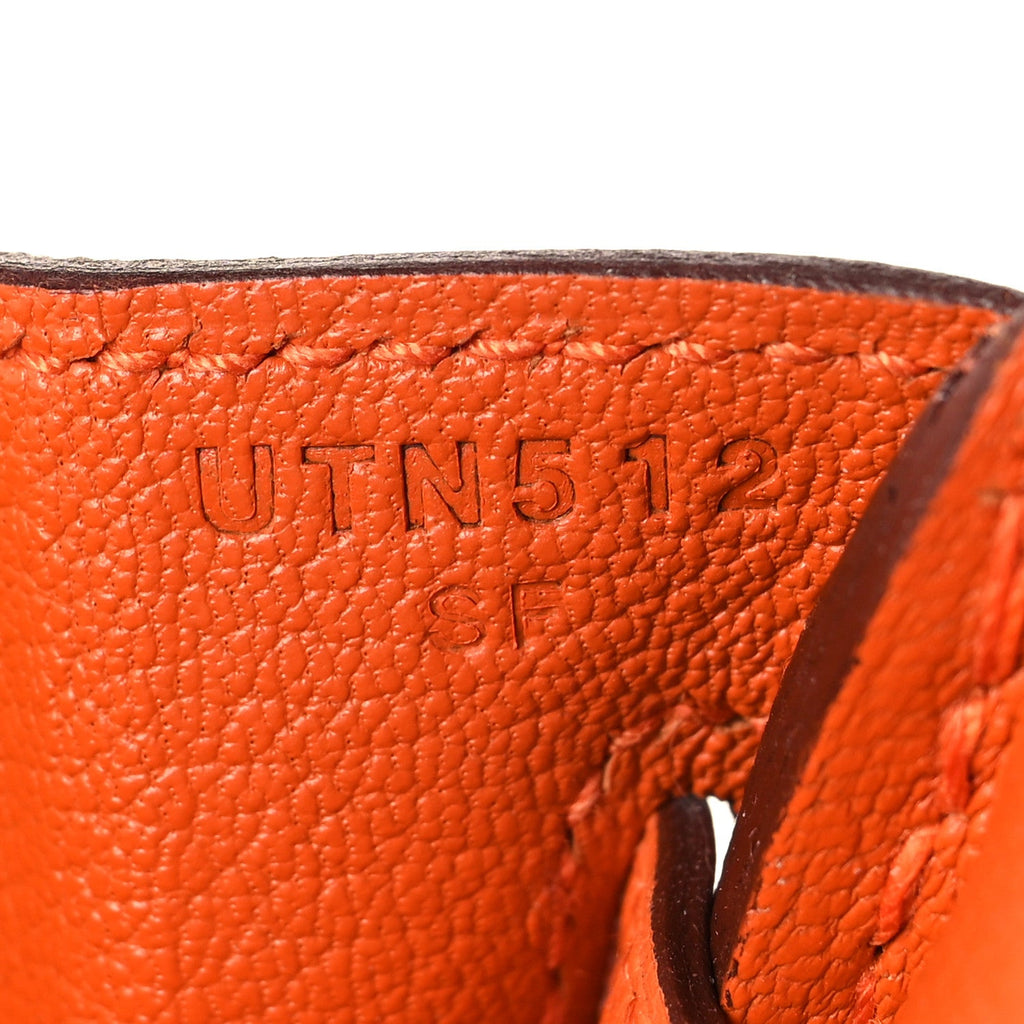 Togo Birkin 25 Orange product image 6, provided for visual reference and product detail review