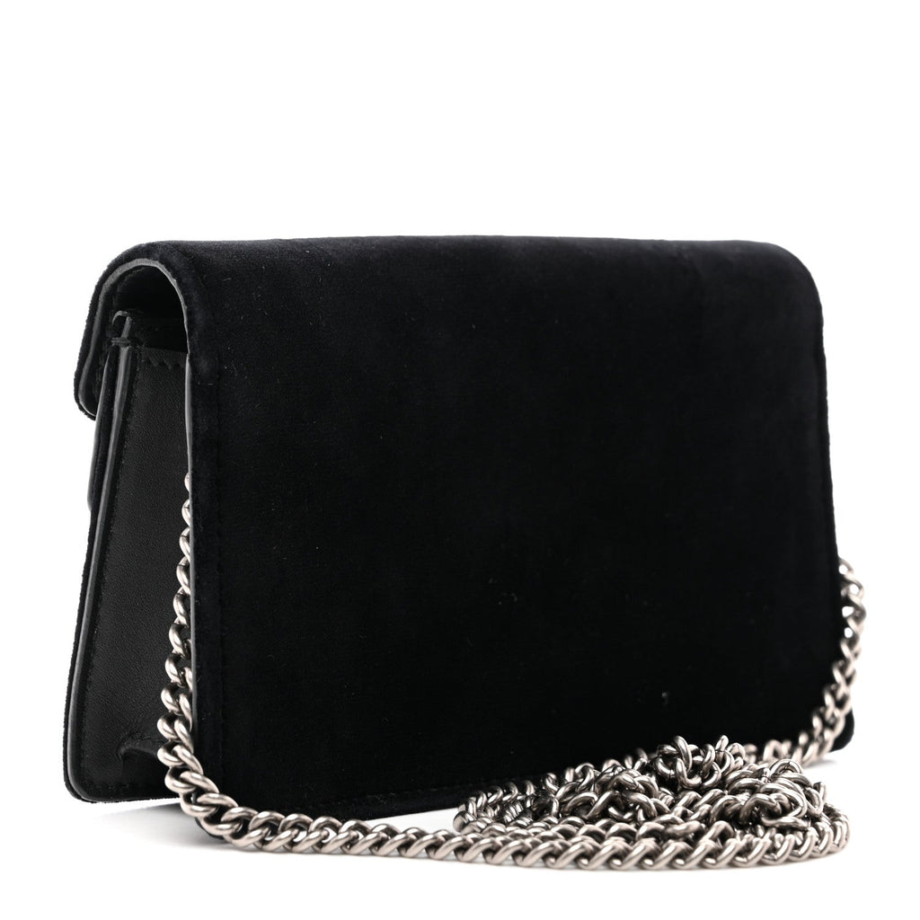 Suede Super Mini Dionysus Shoulder Bag Black product image 2, provided for visual reference and product detail review