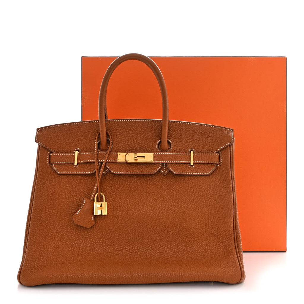 Taurillon Clemence Birkin 35 Gold product image 14, provided for visual reference and product detail review
