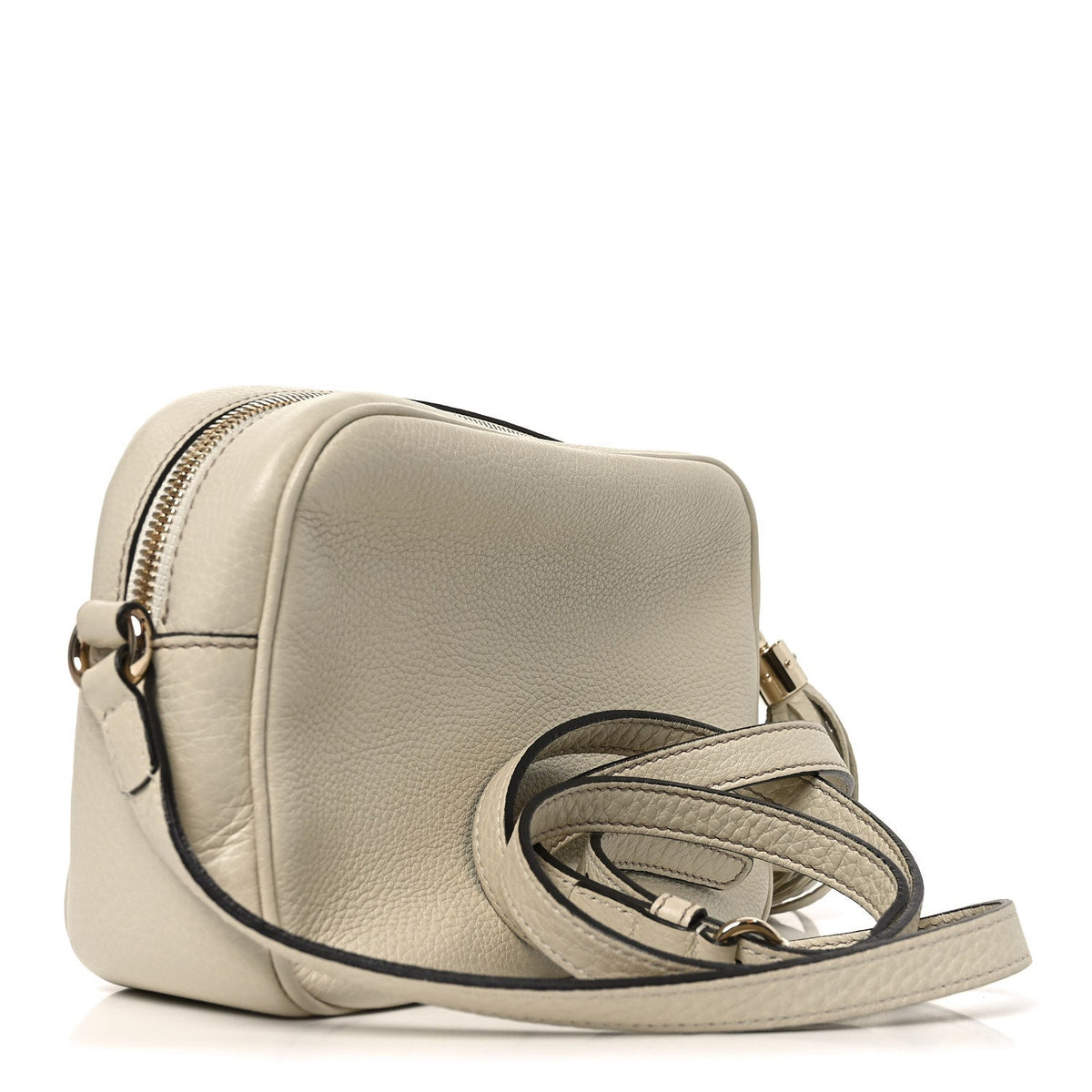 Pebbled Calfskin Small Soho Disco Bag Off White product image 2, provided for visual reference and product detail review