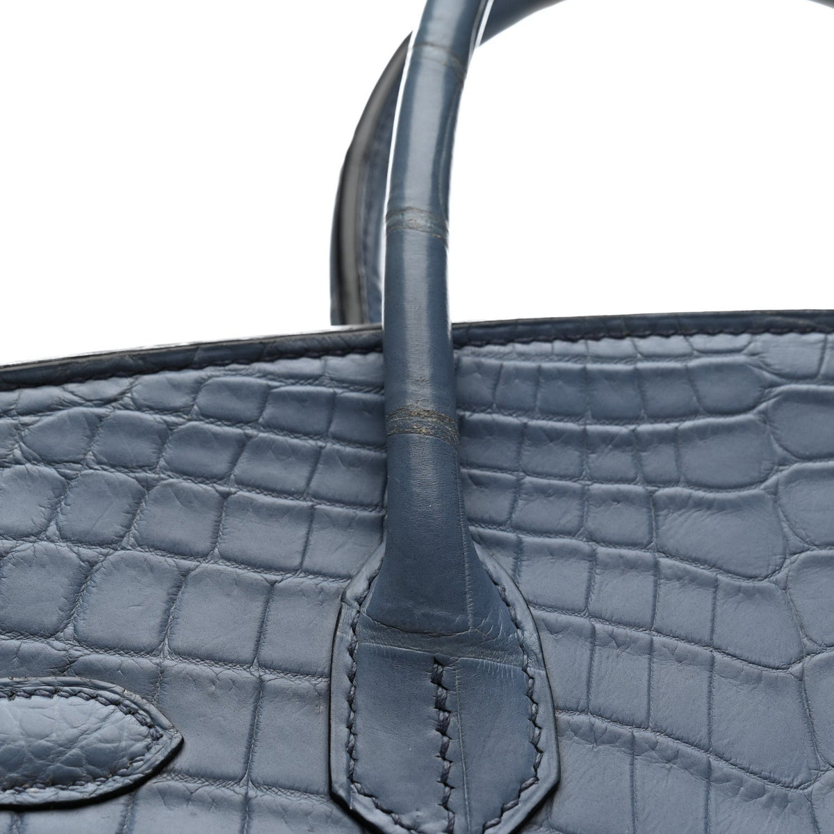 Matte Porosus Crocodile Birkin 30 Bleu Brighton product image 27, provided for visual reference and product detail review