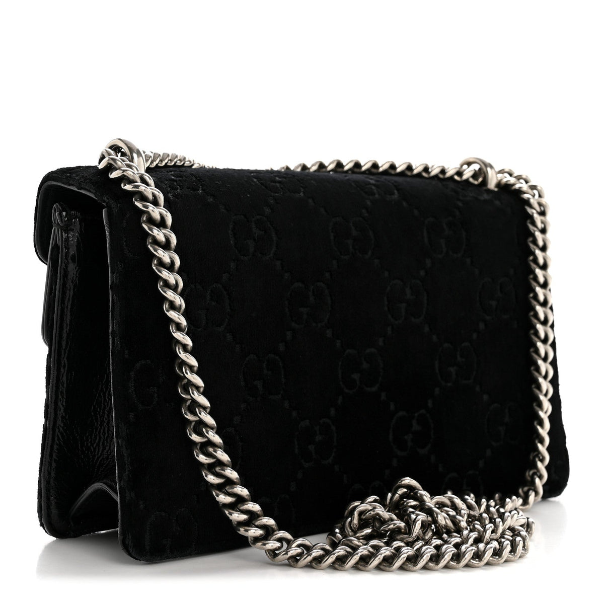 Velvet Skipper Crystal GG Monogram Small Dionysus Shoulder Bag Black Black Diamond product image 3, provided for visual