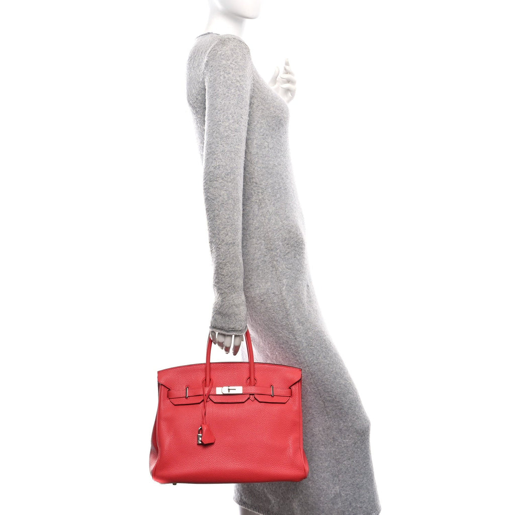 Taurillon Clemence Birkin 35 Bougainvillea product image 2, provided for visual reference and product detail review