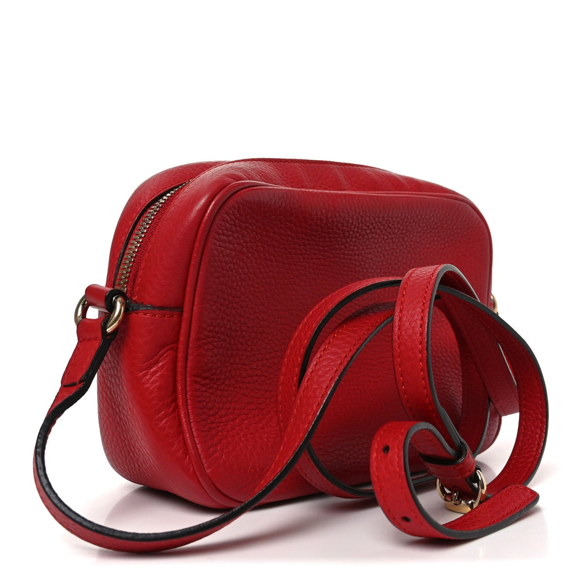 Pebbled Calfskin Small Soho Disco Bag Tabasco Red product image 3, provided for visual reference and product detail review