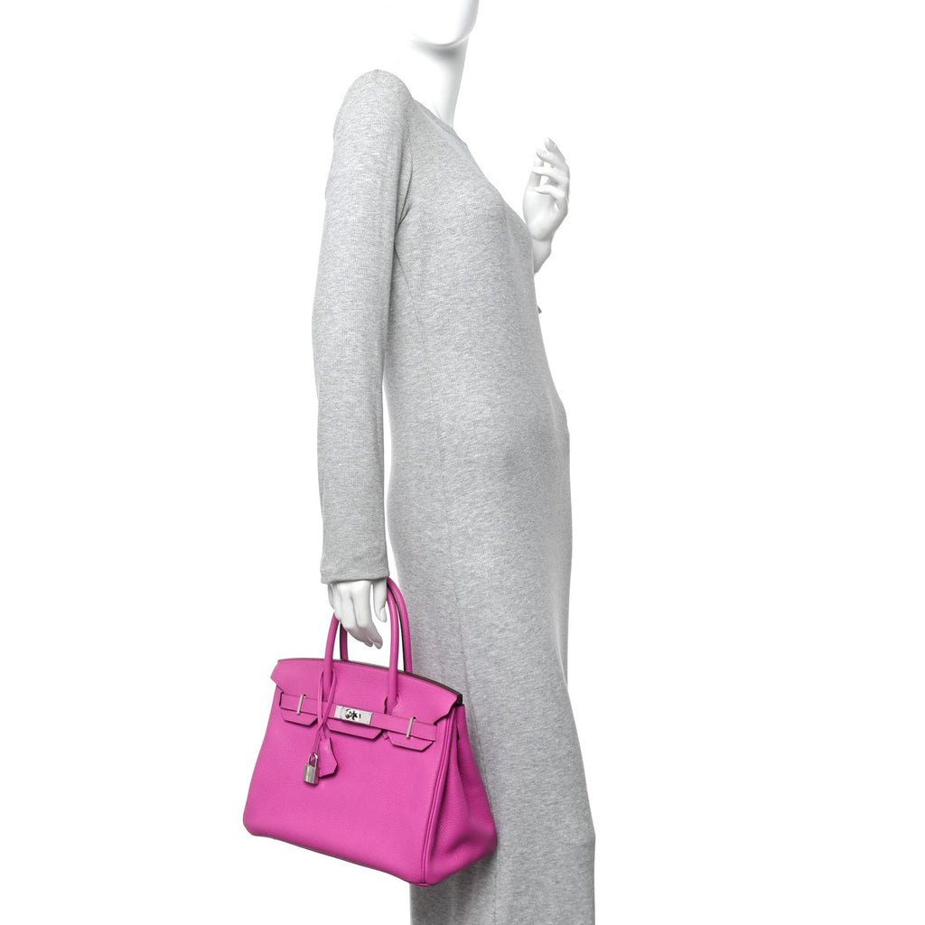 Taurillon Clemence Birkin 30 Magnolia product image 2, provided for visual reference and product detail review
