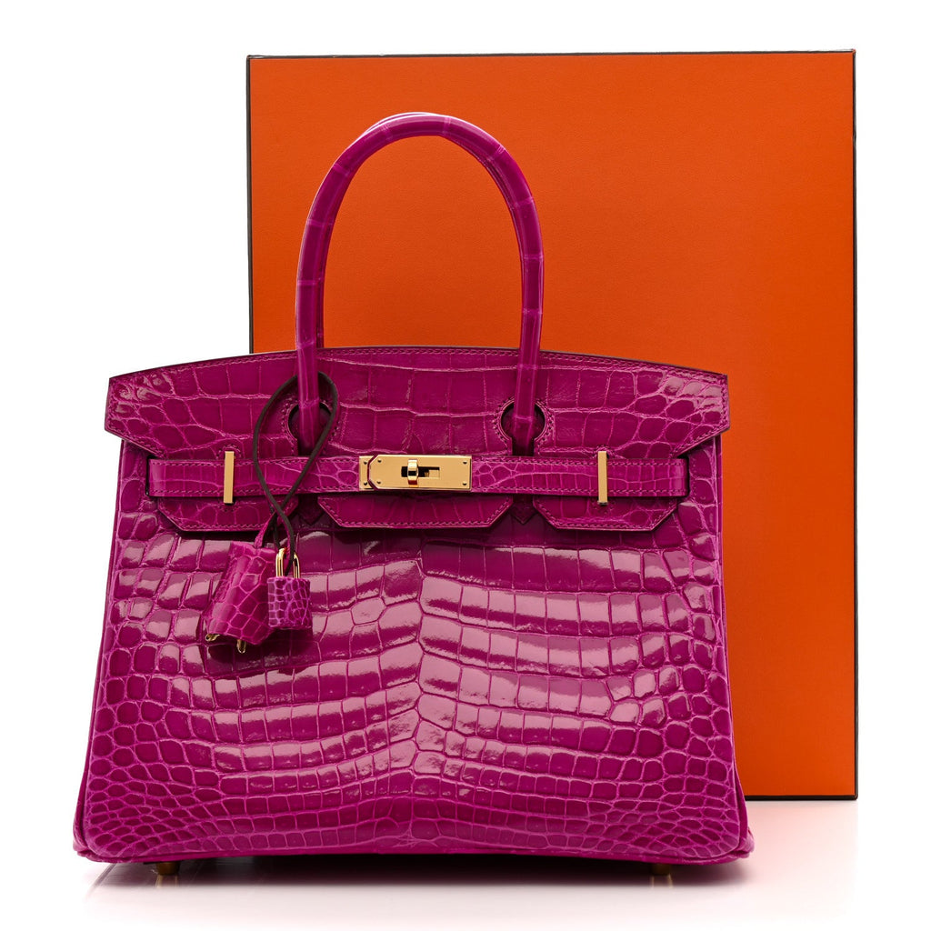 Shiny Niloticus Crocodile Birkin 30 Rose Scheherazade product image 11, provided for visual reference and product detail