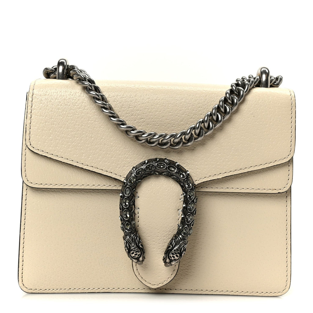 Textured Calfskin Crystal Mini Dionysus Shoulder Bag Mystic White product image 1, provided for visual reference and product