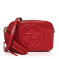 Pebbled Calfskin Small Soho Disco Bag Tabasco Red product image 1, provided for visual reference and product detail review