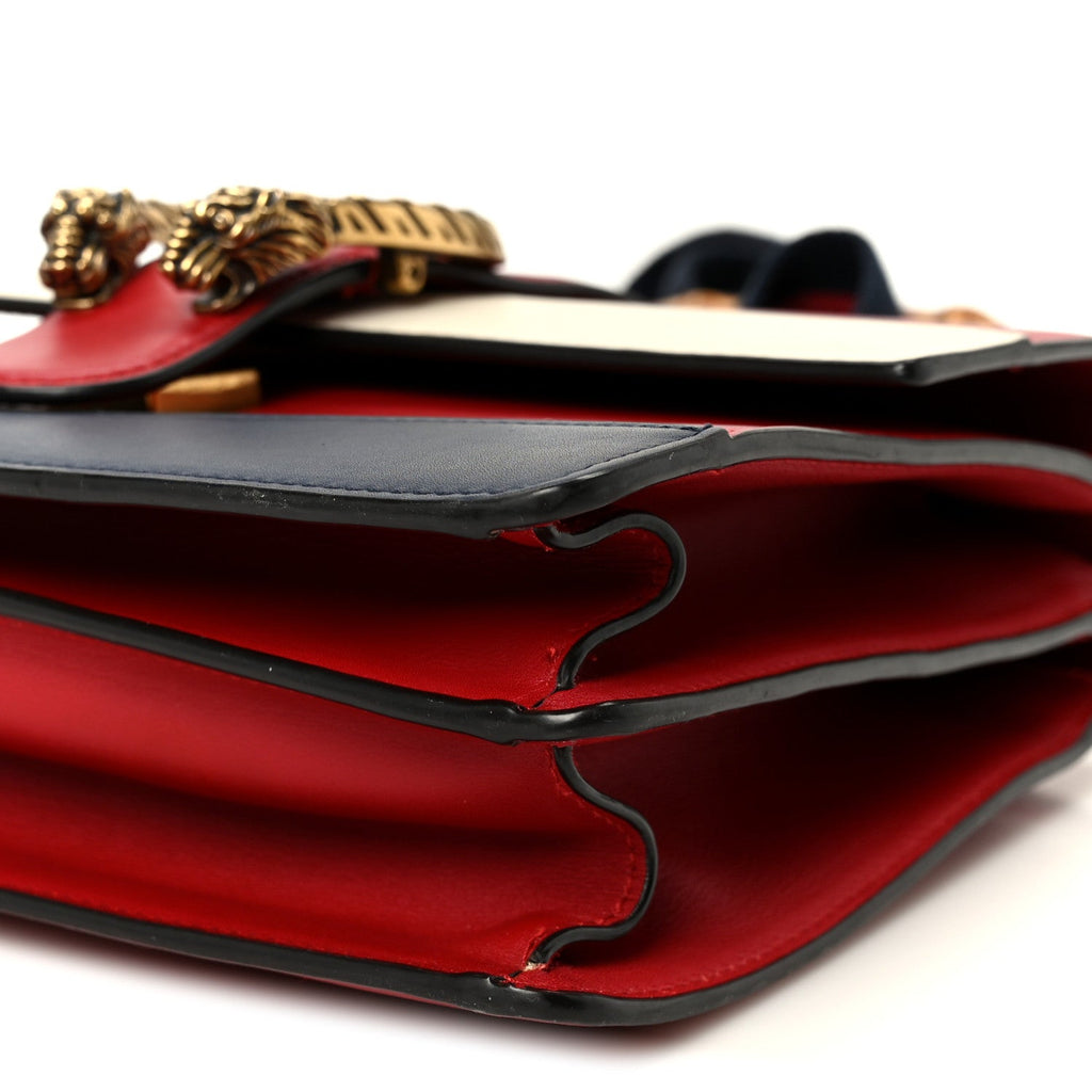 Calfskin Bamboo Web Medium Dionysus Top Handle Bag Red White Blue product image 11, provided for visual reference and
