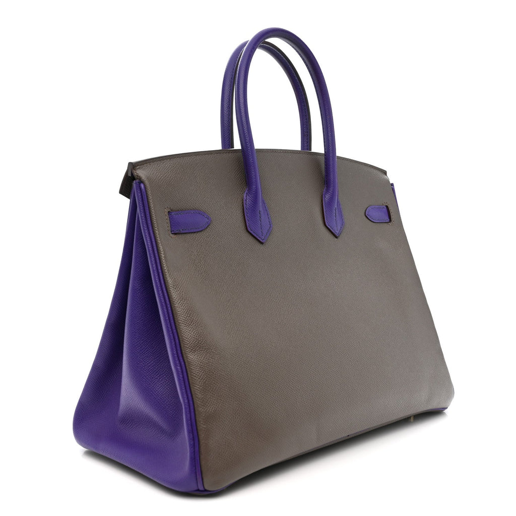 Epsom Bi-Color Horseshoe Birkin 35 Etain Crocus product image 2, provided for visual reference and product detail review