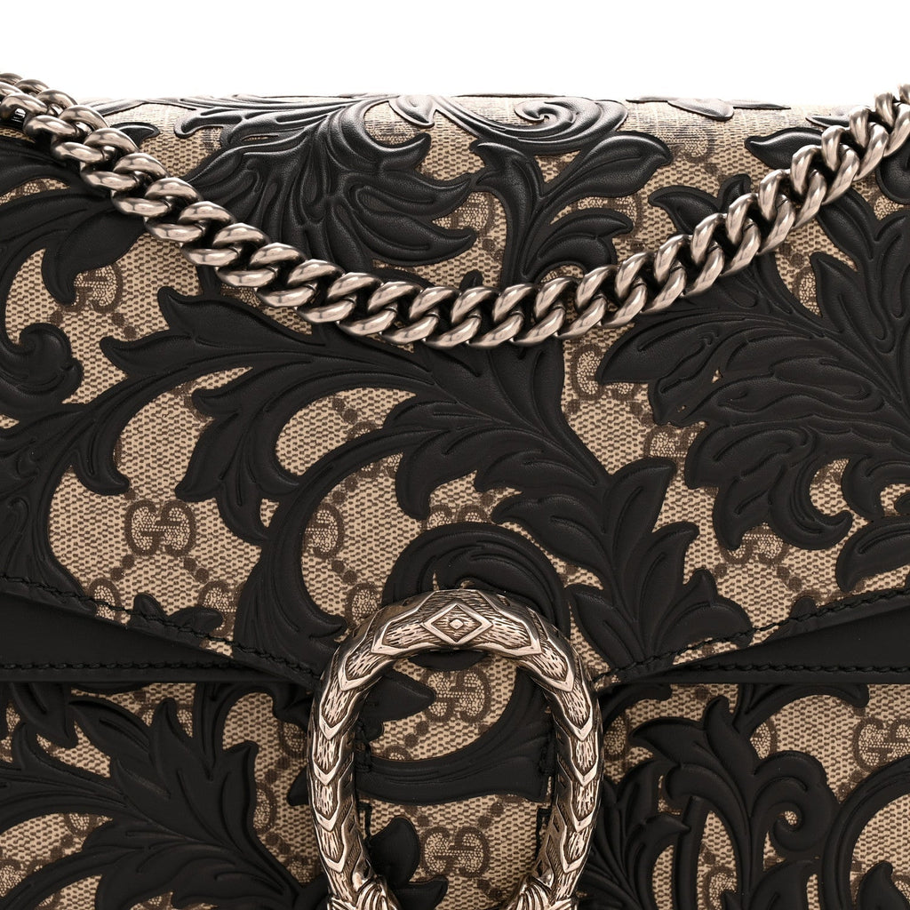 GG Supreme Monogram Arabesque Medium Dionysus Shoulder Bag Black product image 8, provided for visual reference and product
