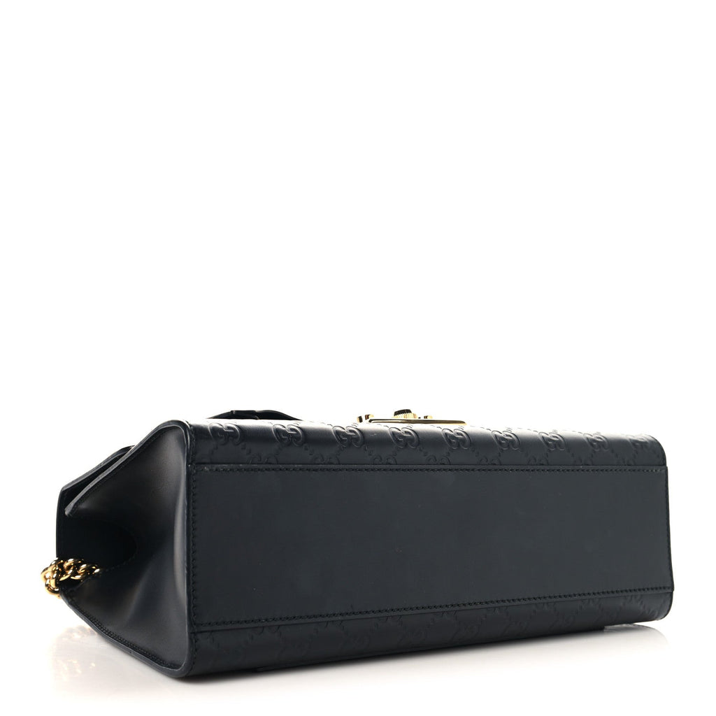 Guccissima Medium Padlock Shoulder Bag Black product image 4, provided for visual reference and product detail review