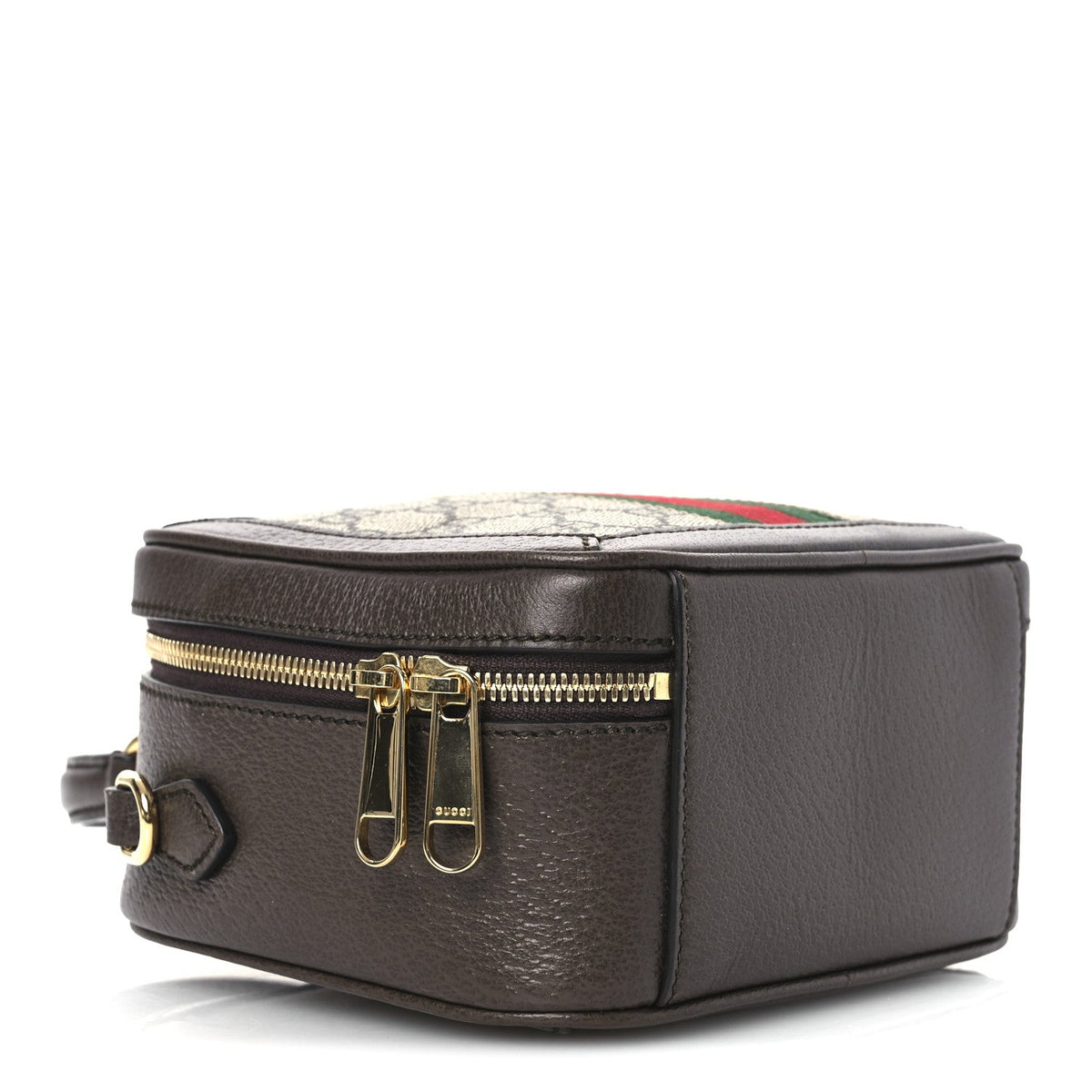 GG Supreme Monogram Textured Dollar Calfskin Mini Ophidia Top Handle Square Shoulder Bag Beige Ebony New Acero product image