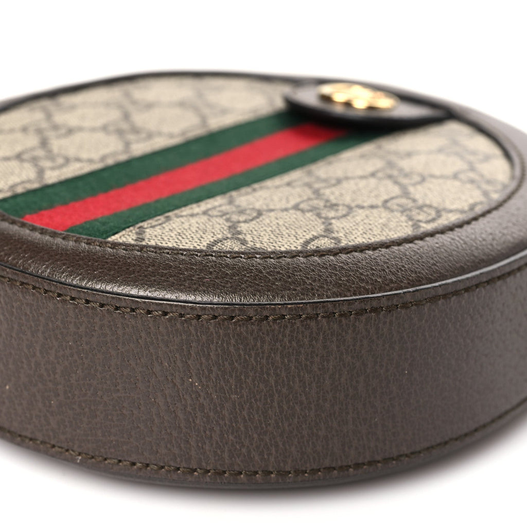 GG Supreme Monogram Web Mini Ophidia Round Shoulder Bag Brown product image 10, provided for visual reference and product