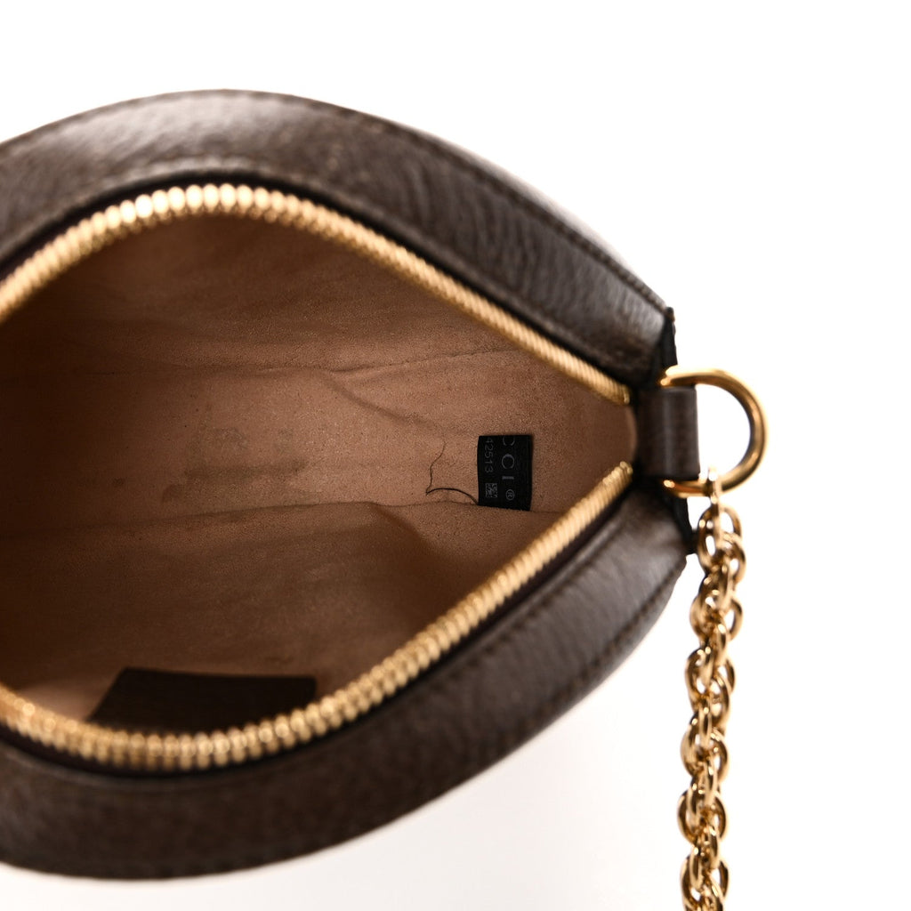 GG Supreme Monogram Web Mini Ophidia Round Shoulder Bag Brown product image 5, provided for visual reference and product