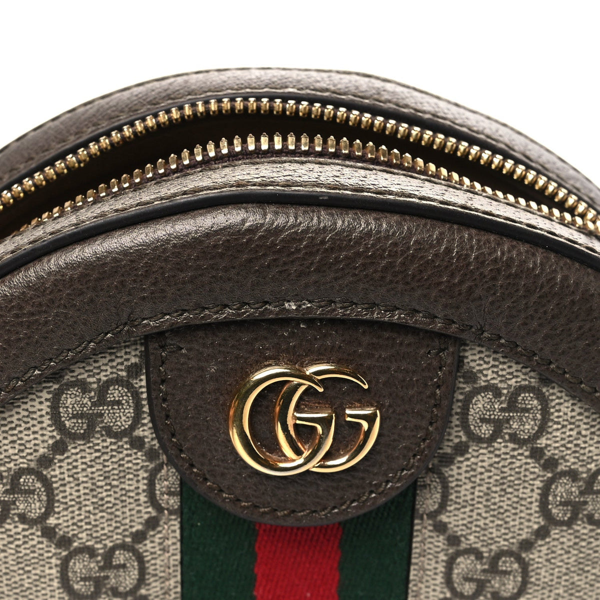 GG Supreme Monogram Web Mini Ophidia Round Shoulder Bag Brown product image 12, provided for visual reference and product