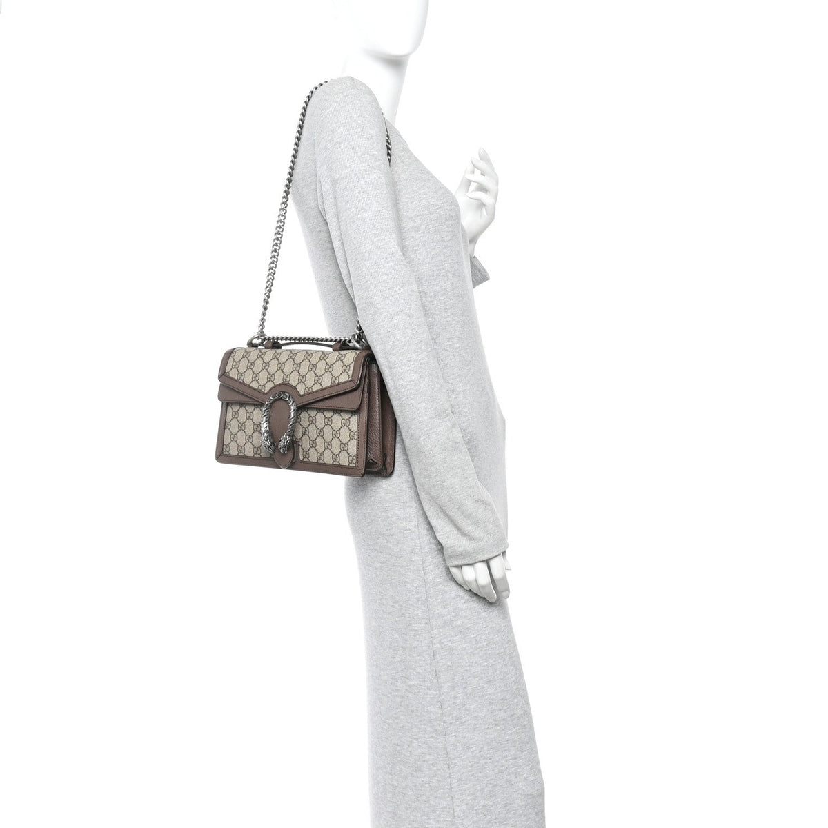GG Supreme Monogram Textured Dollar Calfskin Top Handle Dionysus Shoulder Bag Beige Ebony New Acero product image 2,